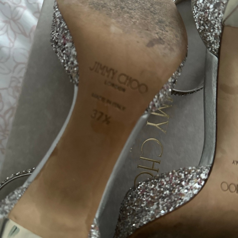 Jimmy Choo Sparkling Silver Heels - Picture 5 of 7